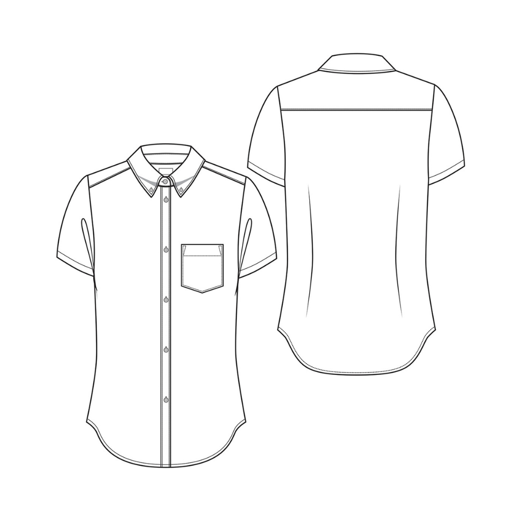 Classroom Female Short Sleeve Oxford in Light Blue