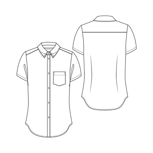 Classroom Female Short Sleeve Oxford in Light Blue
