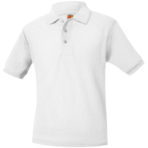 A+ Unisex Short Sleeve Polo in White