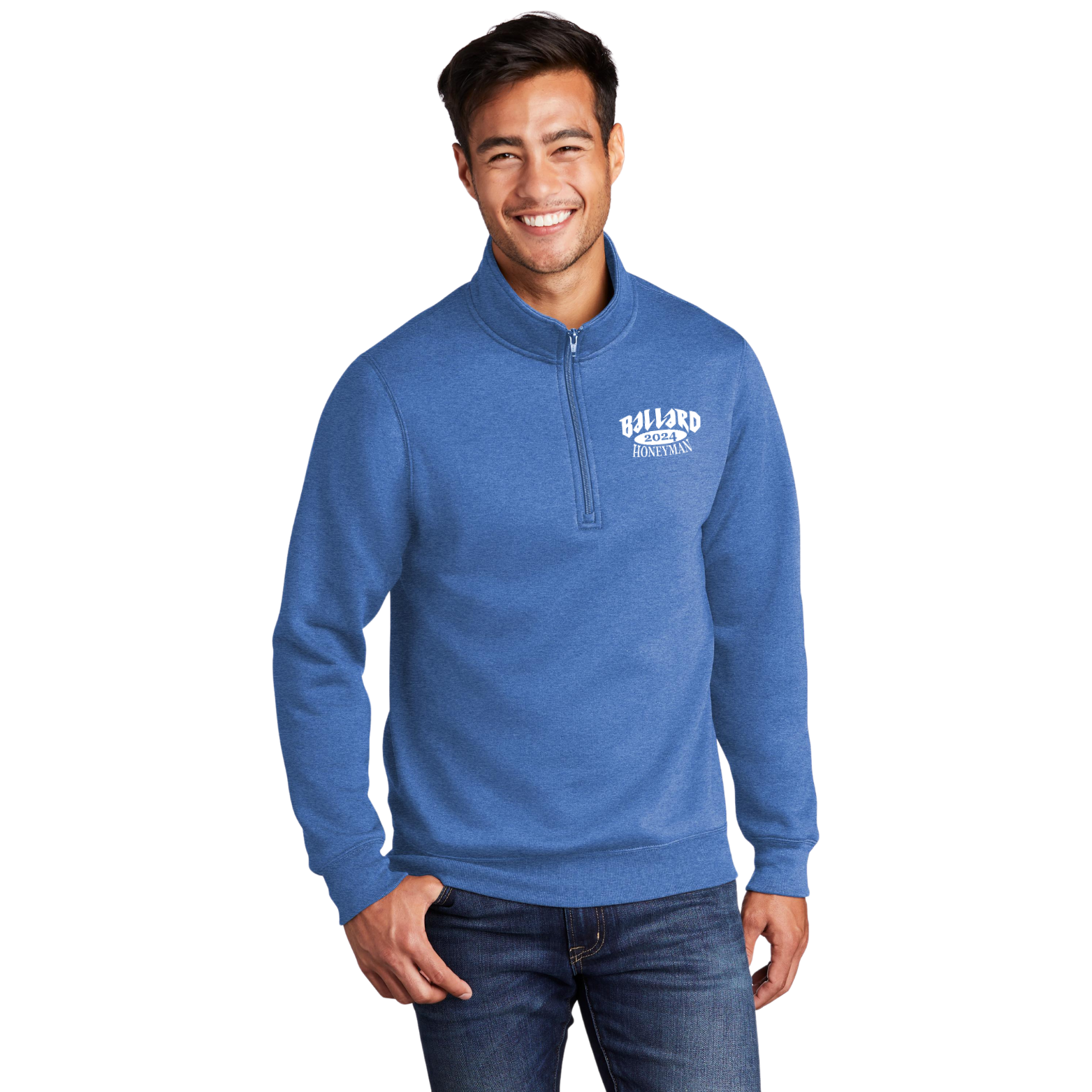 Ballard Port & Company Core Fleece 1/4-Zip Pullover Sweatshirt with Embroidered Logo