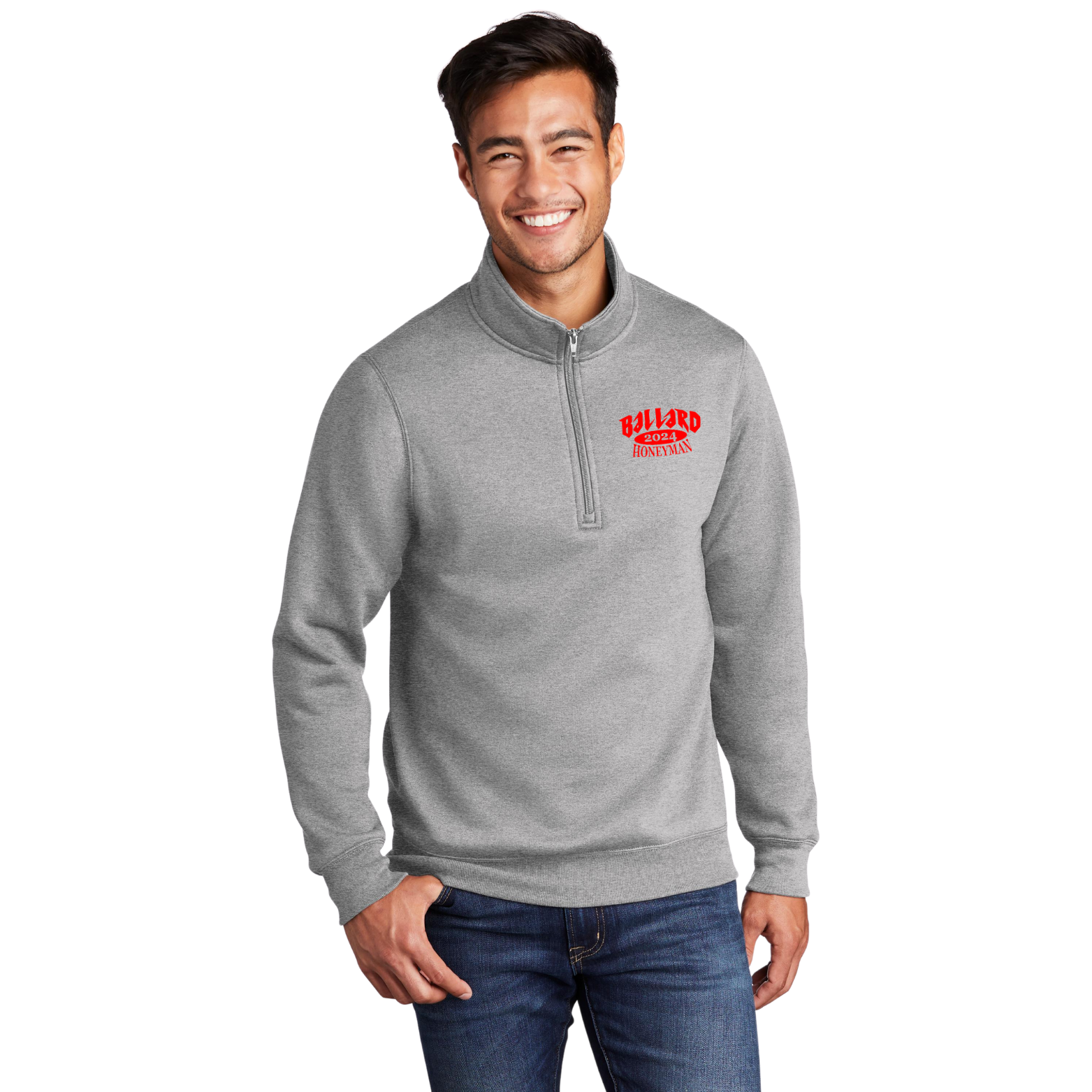 Ballard Port & Company Core Fleece 1/4-Zip Pullover Sweatshirt with Embroidered Logo