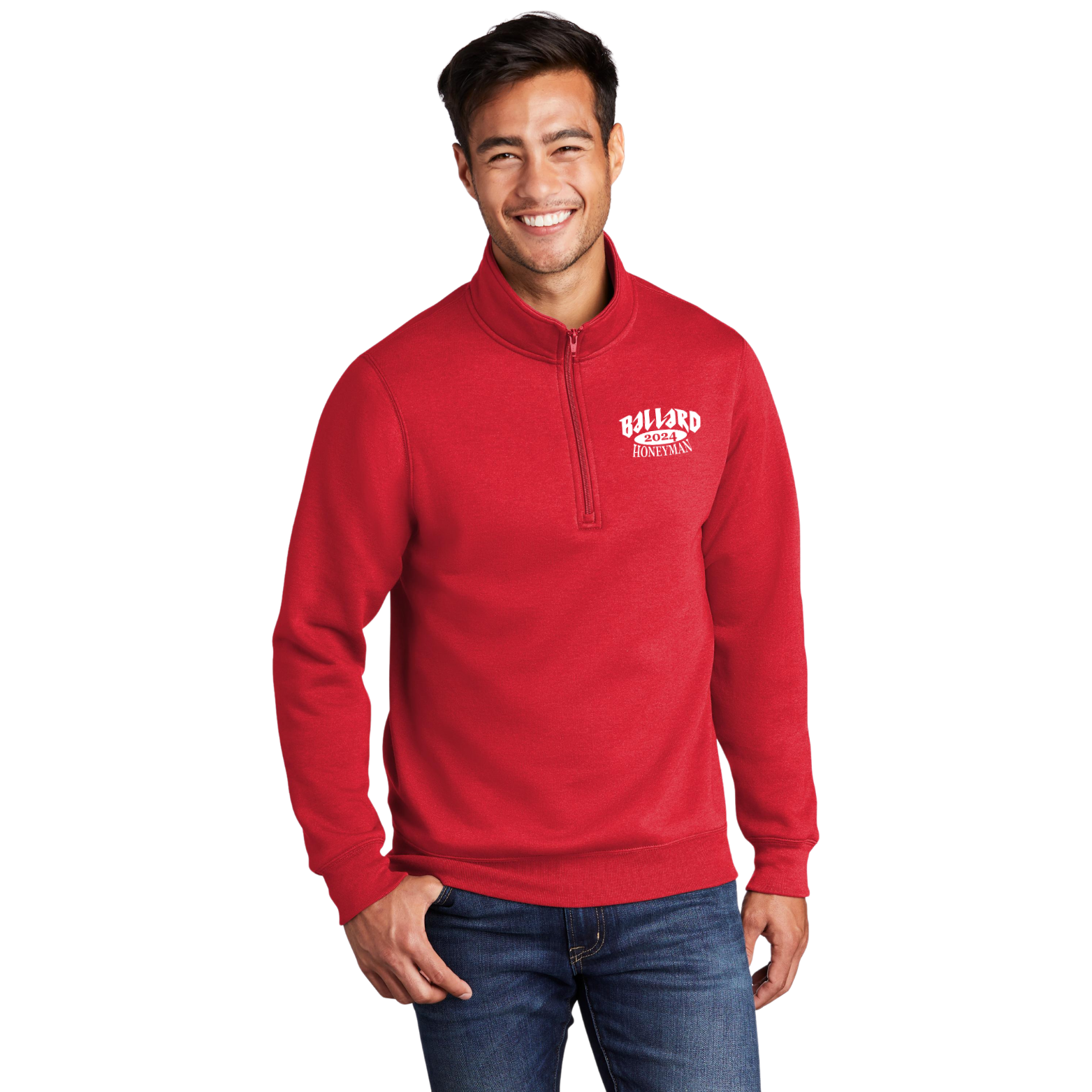 Ballard Port & Company Core Fleece 1/4-Zip Pullover Sweatshirt with Embroidered Logo