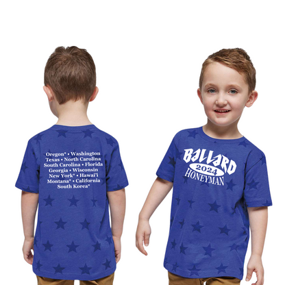 Ballard Code Five Star Print Tee with Screen Printed Logo on Front and Back