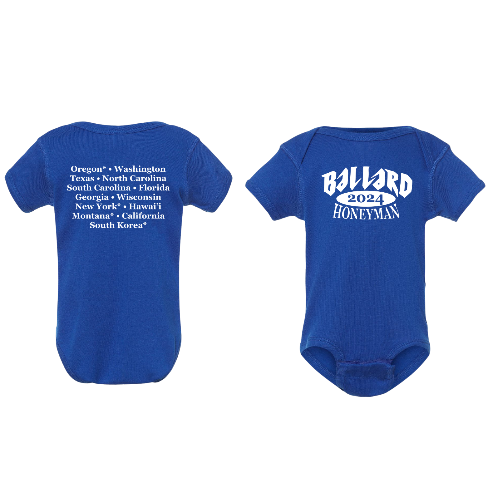 Ballard Rabbit Skins Infant Short Sleeve Baby Rib Bodysuit with Screen Printed Logo on Front