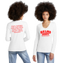 Ballard District Women’s Perfect Tri Long Sleeve V-Neck Tee with Screen Printed Logo on Front and Back