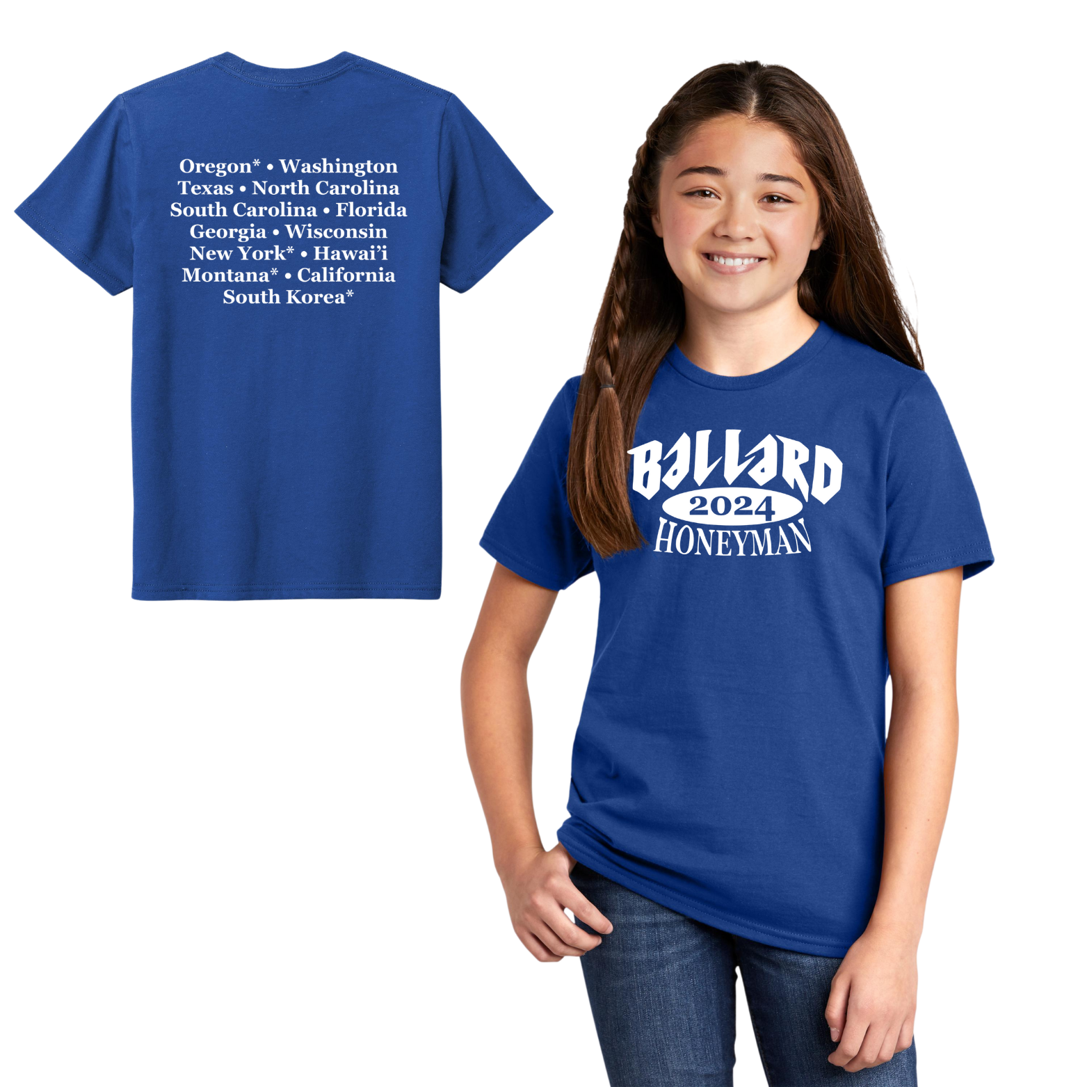 Ballard District Very Important Tee with Screen Printed Logo on Front and Back