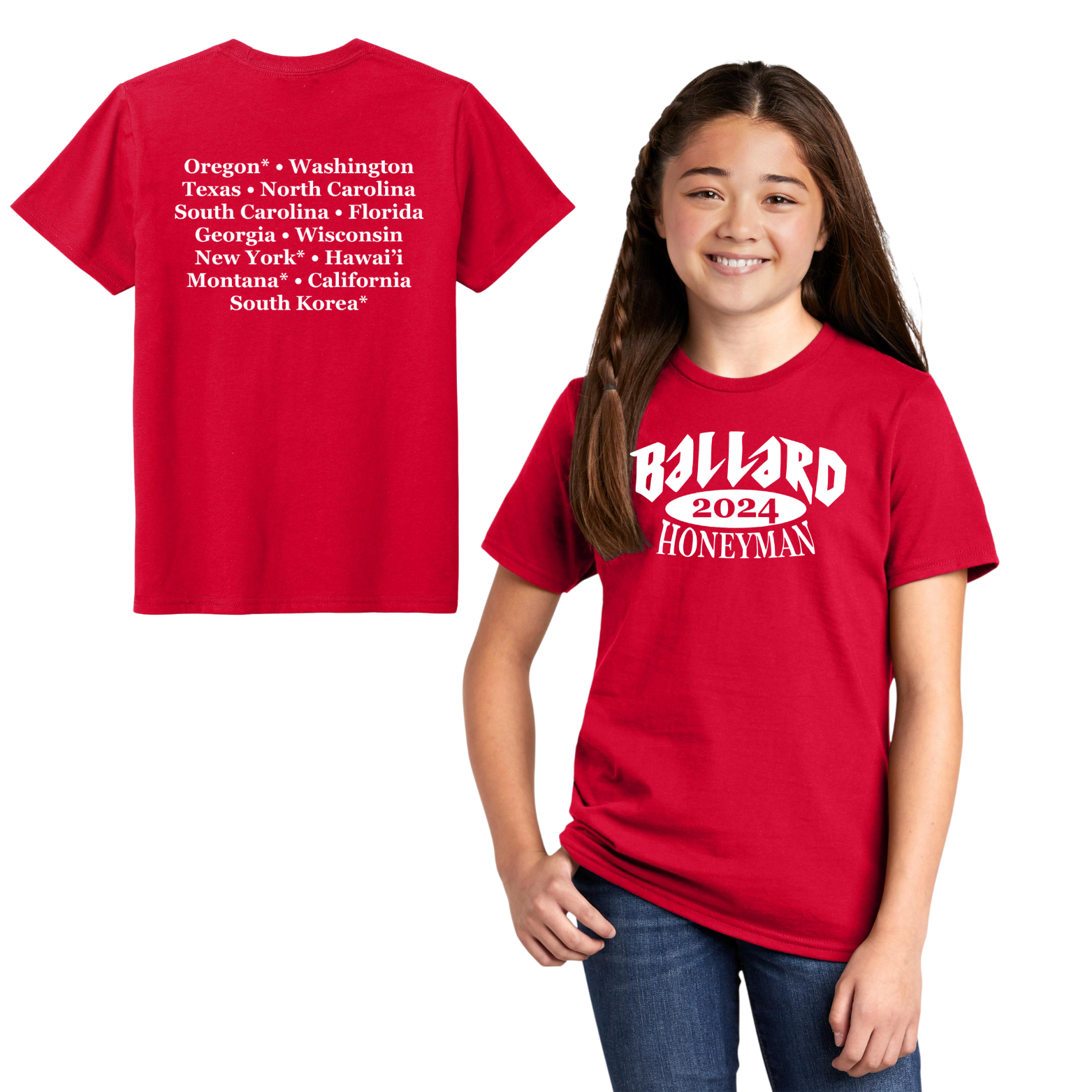 Ballard District Very Important Tee with Screen Printed Logo on Front and Back