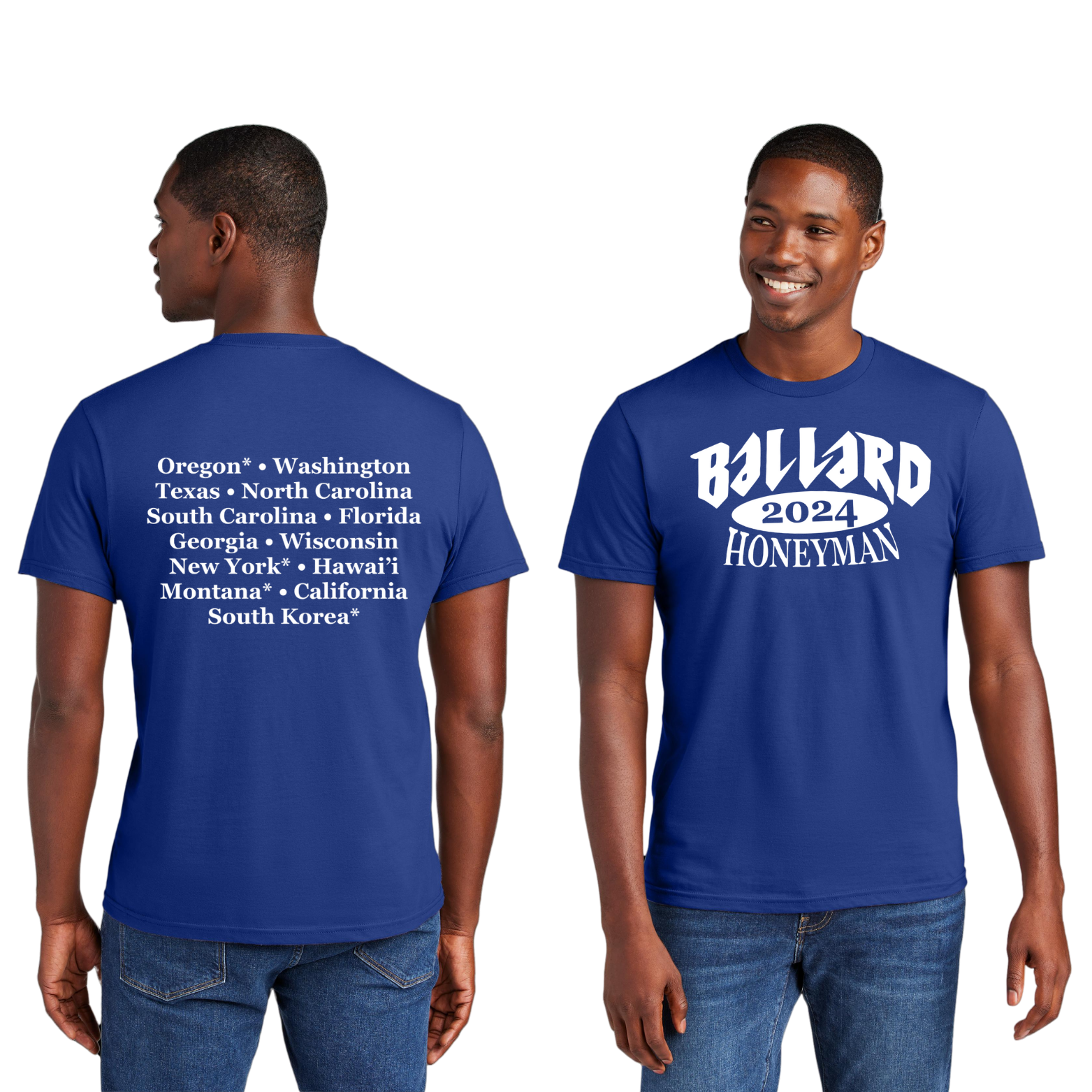 Ballard District Very Important Tee with Screen Printed Logo on Front and Back