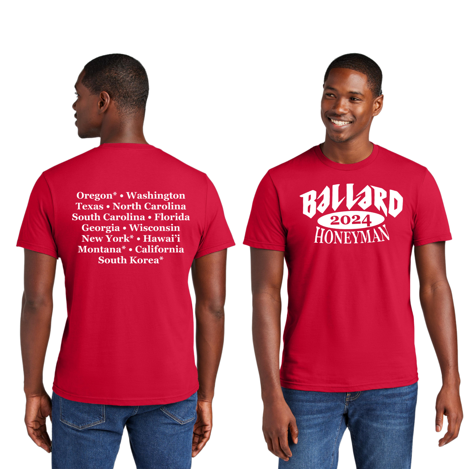 Ballard District Very Important Tee with Screen Printed Logo on Front and Back