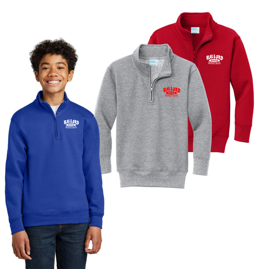 Ballard Port & Company Core Fleece 1/4-Zip Pullover Sweatshirt with Embroidered Logo