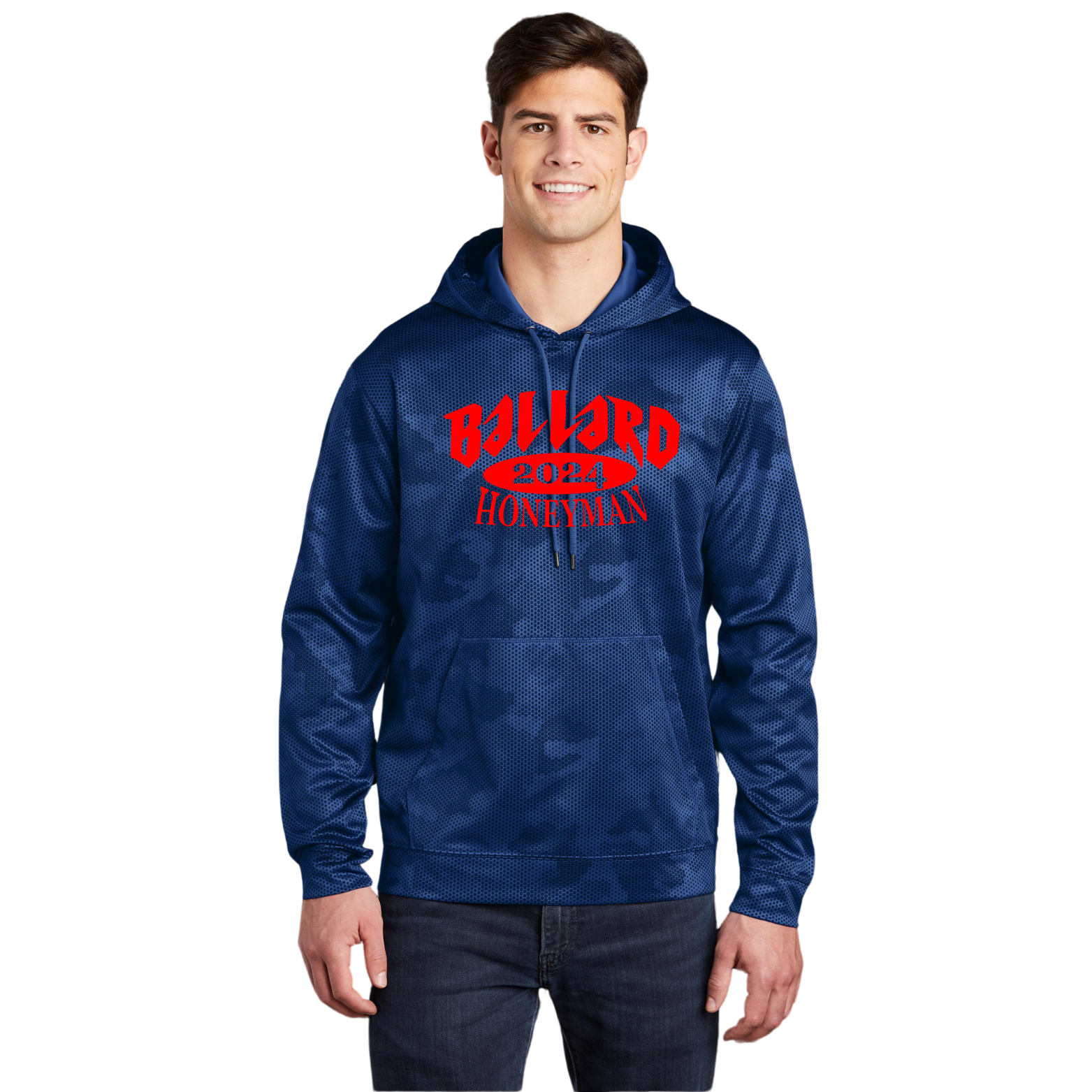 Ballard Sport-Tek Sport-Wick CamoHex Fleece Hooded Pullover with Screen Printed Logo