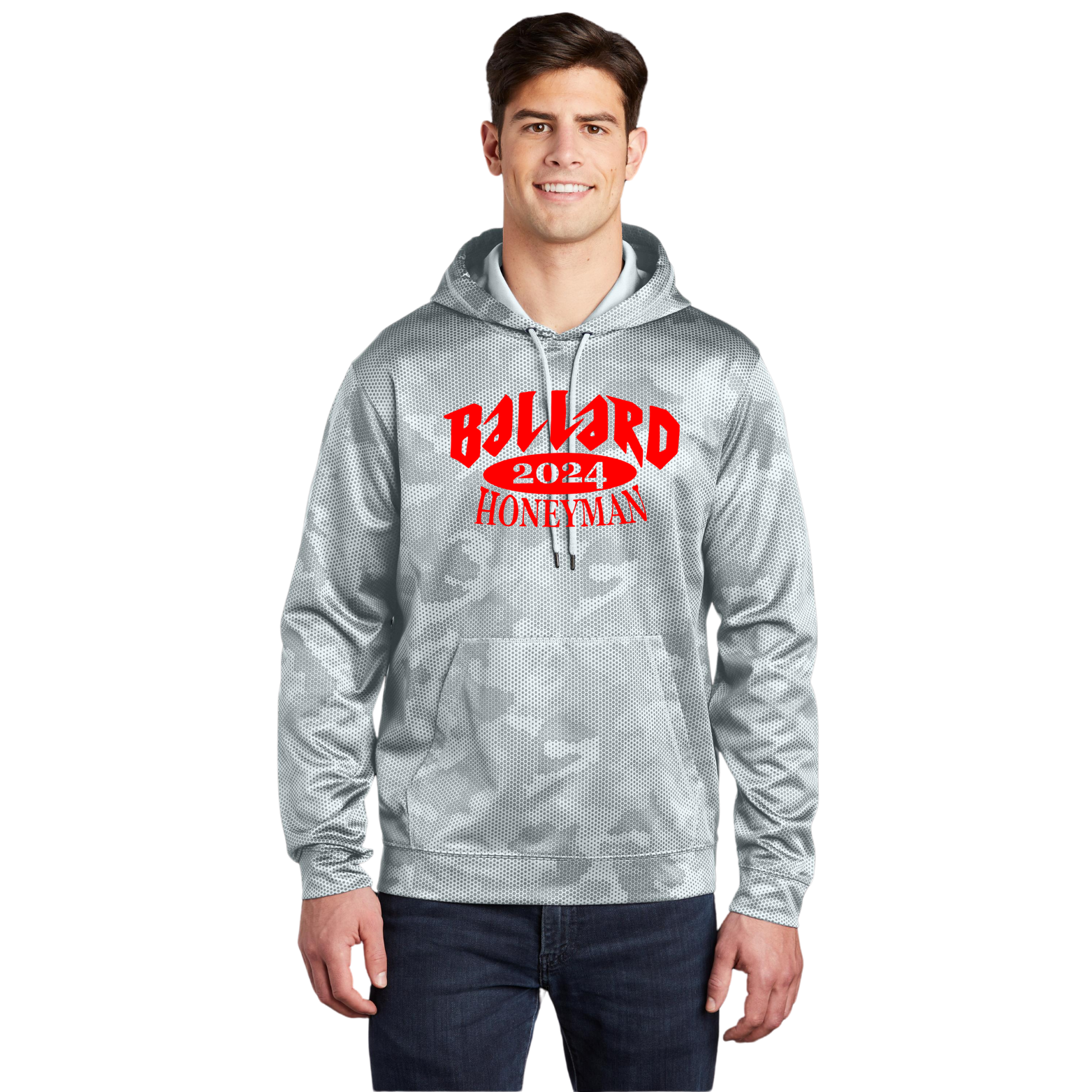 Ballard Sport-Tek Sport-Wick CamoHex Fleece Hooded Pullover with Screen Printed Logo