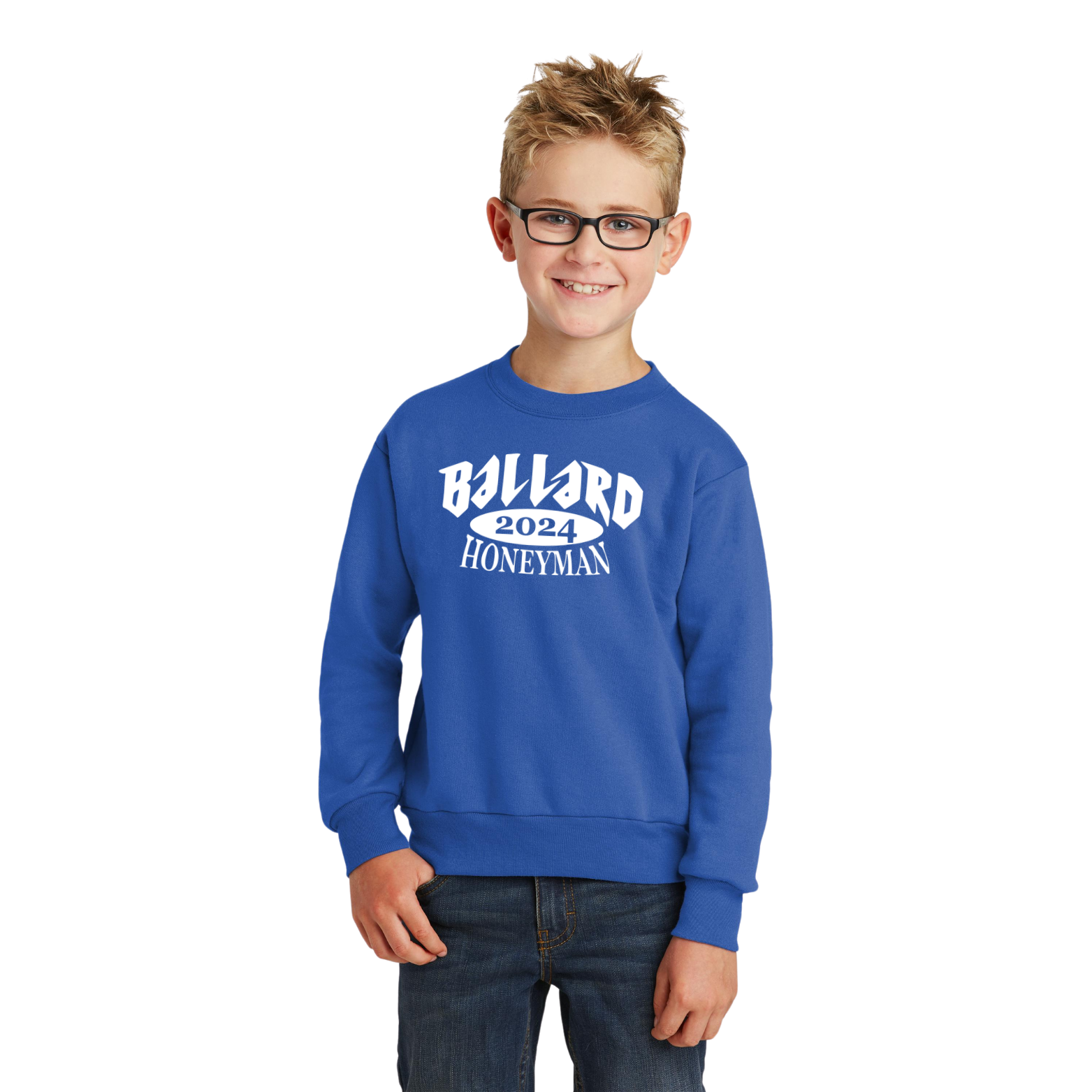Ballard Port & Company Core Fleece Crewneck Sweatshirt with Screen Printed Logo