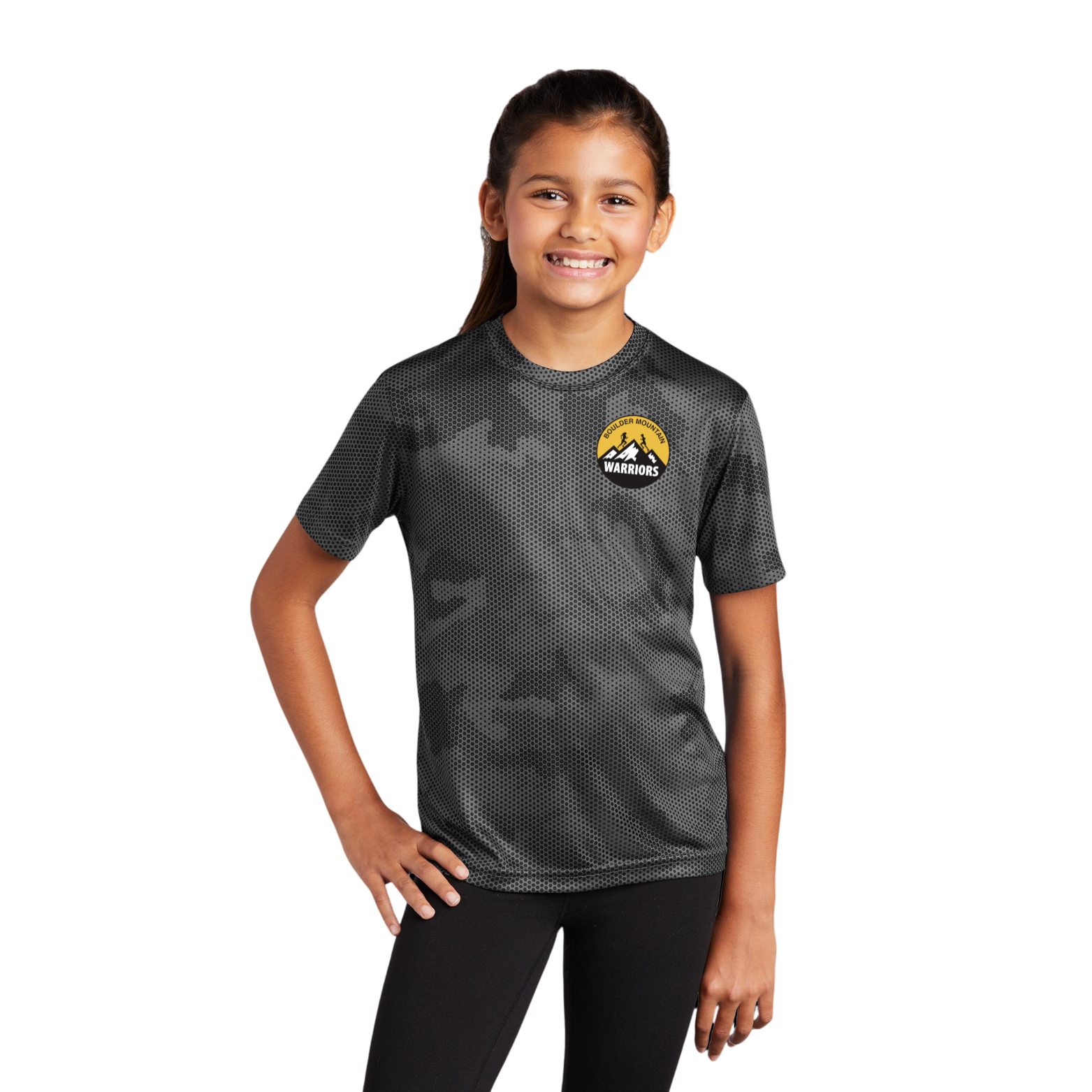 Boulder Mountain Warrior Sport-Tek CamoHex Tee with Logo