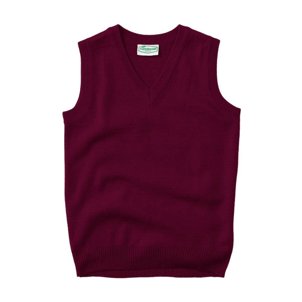 Classroom Unisex Sweater Vest in Burgundy