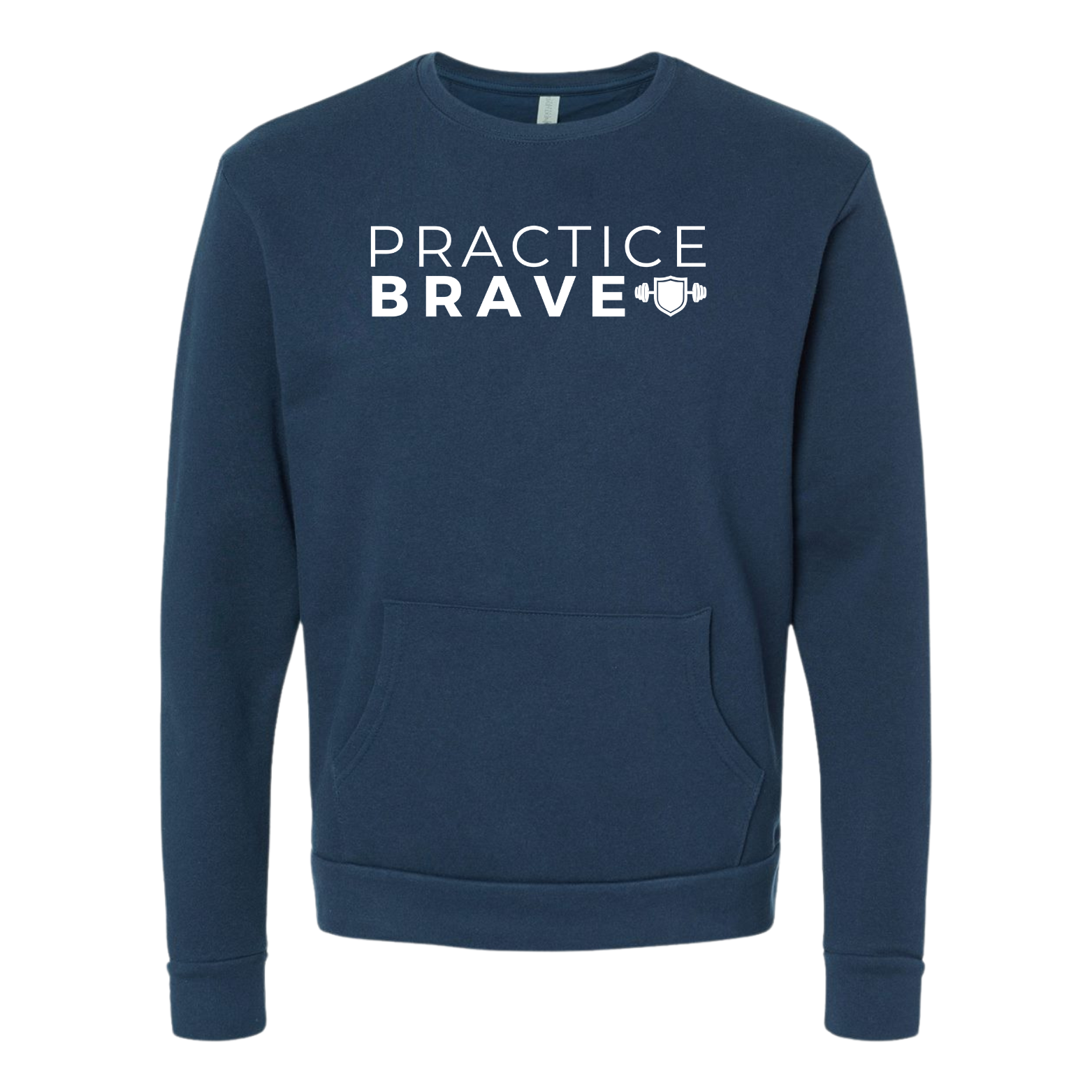 Practice Brave Next Level Unisex Santa Cruz Pocket Crewneck Sweatshirt with Logo