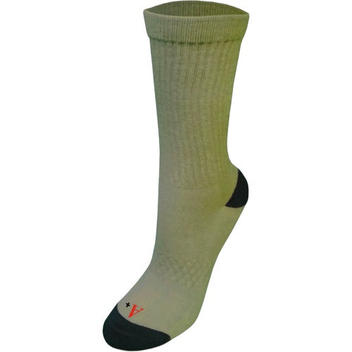 A+ Unisex Crew Sock 3 PK in Khaki