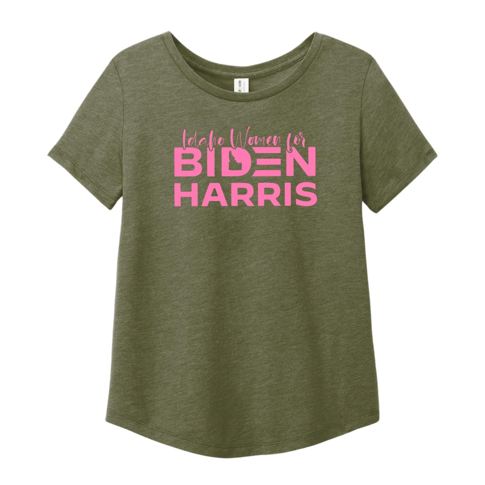 Women for Biden Allmade Women’s Relaxed Tri-Blend Scoop Neck Tee with Screen Printed Logo